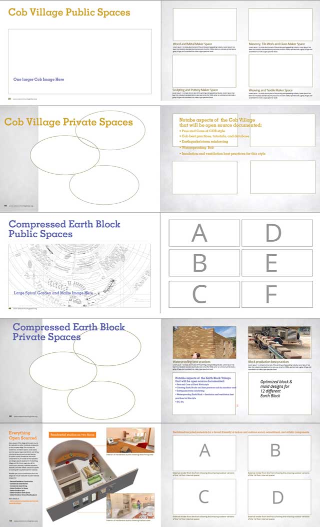 And we created these 5 new layout outlines for the 7 villages online book