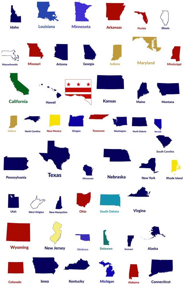 Hannah Gibbs (Web Developer) also completed her 2nd week of helping develop the Taxes and Sustainable Community Building page. What you see here are the first round of images she's created that will link to the tax codes for each state.