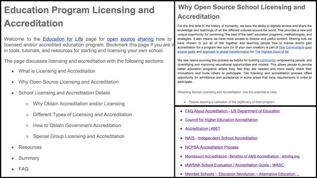 New-World Human Progress, This week we finished another round of research and editing of the School Licensing and Accreditation tutorial behind-the-scenes. We also began adding more detail to the existing Montessori section of the alternative education resource pages.