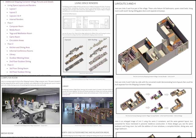 And the core team added more image descriptions and updated the complete formatting for the Shipping Container Village (Pod 5) open source hub, some of which you can see here.