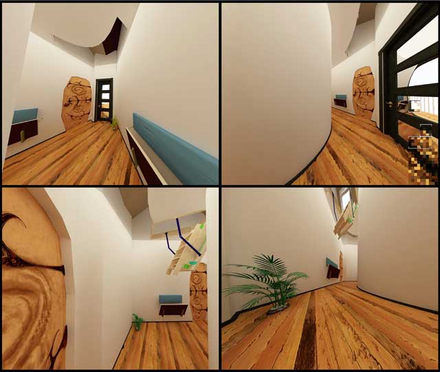 Mihaela “Michelle” Pinzaru (Interior Designer and Architectural Drafter) also completed her 8th week working on the Tree House Village (Pod 7) residential designs. This week she continued working on the final texturing and lighting details for the interior. You can see some of this work here.