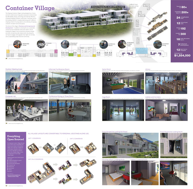 Michael Hagler (Senior Graphic Designer and Artist) also completed these three layouts for the Shipping Container Village layout within the 7-villages book we’re developing.