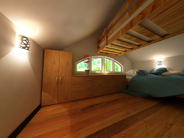 One Community Tree House Village, 2nd Floor Hostel Layout View 1, Concept Render, Mihaela “Michelle” Pinzaru 