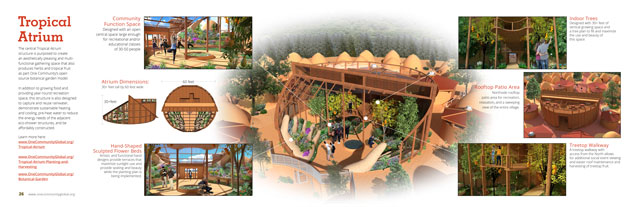 Tropical Atrium Overview, earthbag atrium, growing food, food self-sufficiency, eco-housing, Earthbag Village, open source earthbag housing, One Community Global