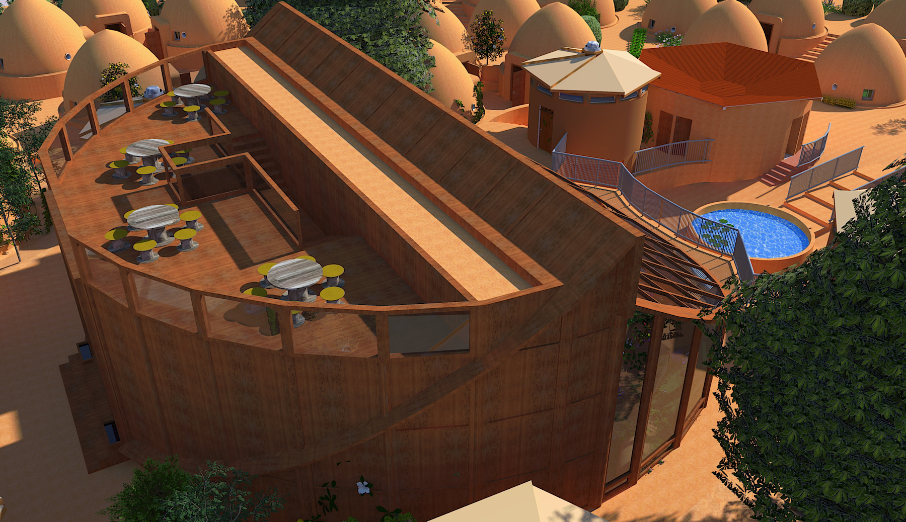 Tropical Atrium Open Source Largescale Greenhouse & Social Space