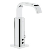 Grohe Allure E, Grohe Essence E eco-faucet, water-saving faucets, energy-saving faucets, bathroom faucets, bathroom sink, eco-faucets, sustainable faucets, infrared sensor faucets, timer faucets, green faucets, LEED compliant faucets, Highest Good housing, sustainable bathrooms, bathroom spigot, One Community Global