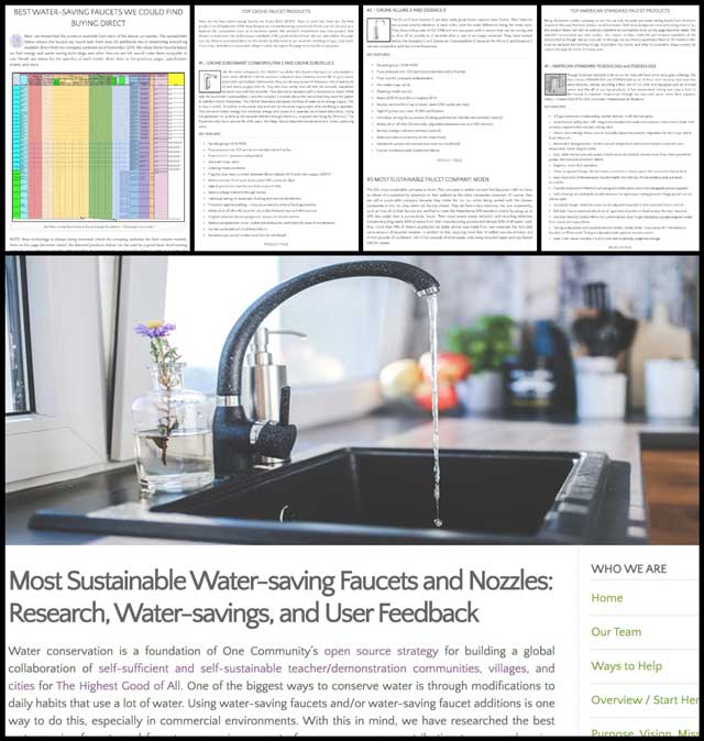most sustainable faucet options, A Complete Eco-Design System, One Community Weekly Progress Update #342