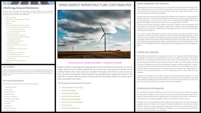 Wind Energy Setup and Maintenance, Stewarding Our One Shared Planet, One Community Weekly Progress Update #356
