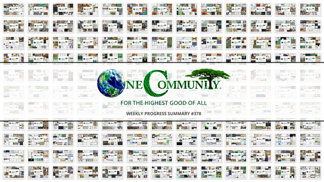 Sustainable Global Change, One Community Weekly Progress Update #378