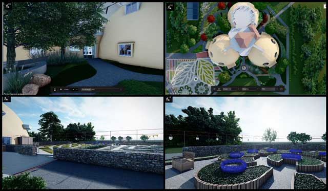 Duplicable City Center landscaping design, Addressing Climate Change With Holistic Living Models, One Community Weekly Progress Update #420