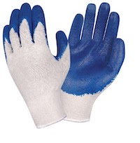 Latex-coated cotton gloves