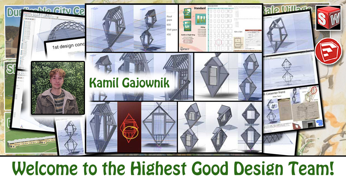 Kamil Gajownik, Industrial Design, SolidWorks, SketchUp, architecture, Duplicable City Center, dormer window design, assembly instructions, One Community Volunteer, Highest Good collaboration, people making a difference, One Community Global, helping create global change, difference makers