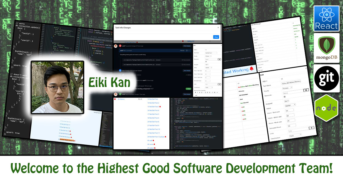 Eiki Kan, software engineering, Highest Good Network, HGN App, debugging, One Community Volunteer, Highest Good collaboration, people making a difference, One Community Global, helping create global change, difference makers