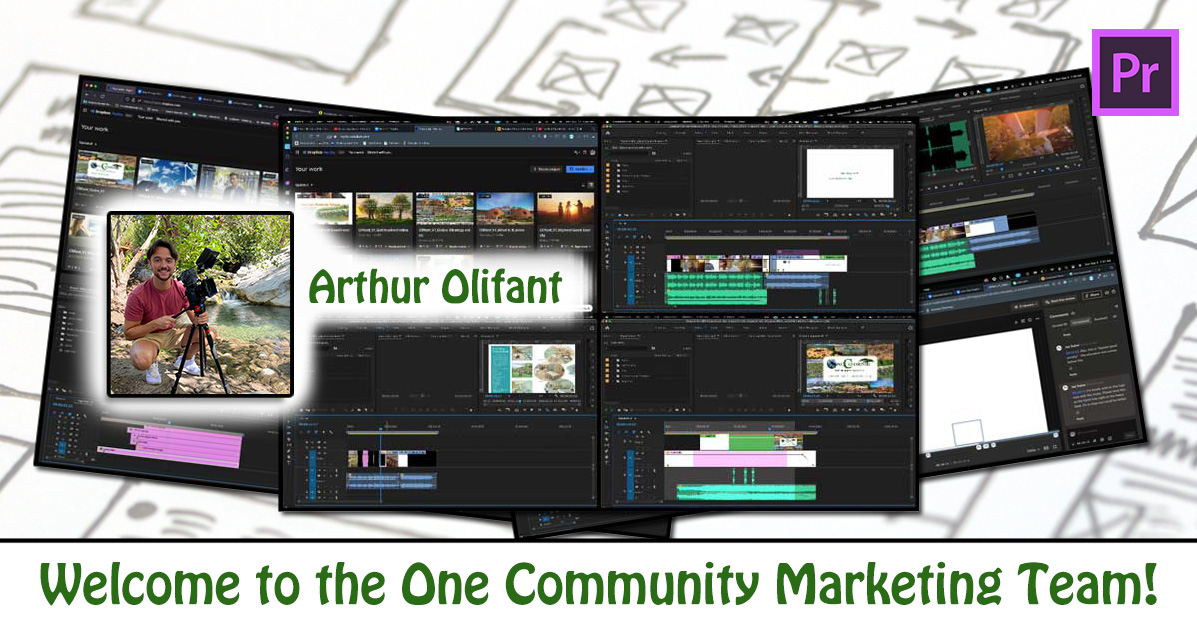 Arthur Olifant, marketing, videography, graphic design, video creation, marketing video creation, One Community commercials, One Community videos, promo videos, promotional video creation, editing, audio recording, lighting, story-telling, One Community Volunteer, Highest Good collaboration, people making a difference, One Community Global, helping create global change, difference makers
