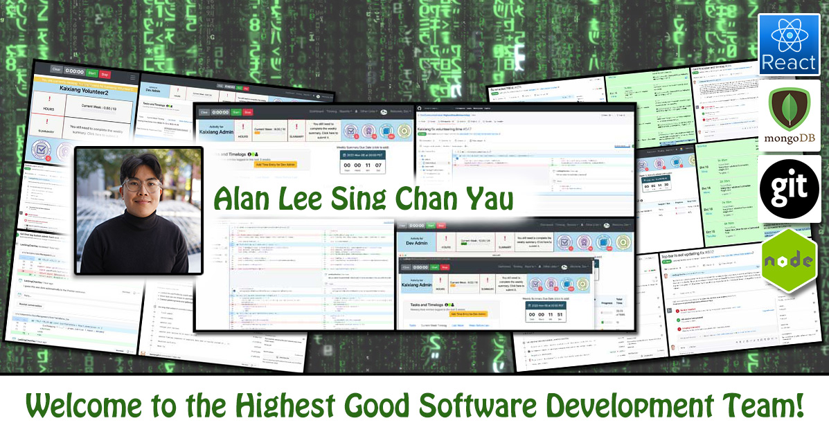 Alan Lee Sing Chan Yau, Lee Sing Chan Yau, Alan Lee Sing Chan, Alan Chan, Lee Sing Chan, software engineering, Highest Good Network, HGN App, debugging, One Community Volunteer, Highest Good collaboration, people making a difference, One Community Global, helping create global change, difference makers