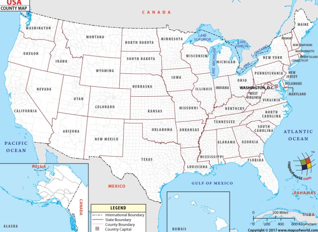 Figure 20, USA maps, USA county map, Alaska, Hawaii, legend