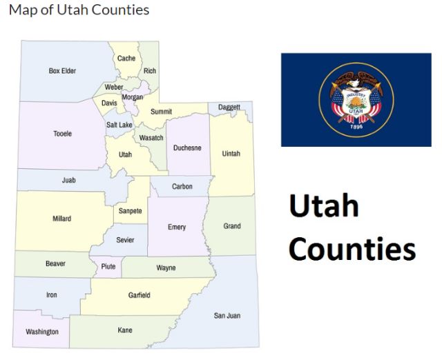 Figure 67, map of Utah counties, Box Elder, Cache, Rich, Tooele