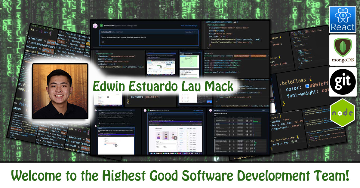 Edwin Estuardo Lau Mack, Software Developer, Software Engineer, Highest Good Network, One Community Volunteer, Highest Good collaboration, people making a difference, One Community Global, helping create global change, difference makers