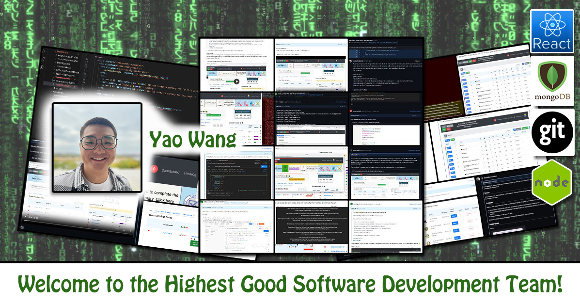 Yao Wang, One Community Volunteer, Software Engineer, Highest Good collaboration, people making a difference, One Community Global, helping create global change, difference makers