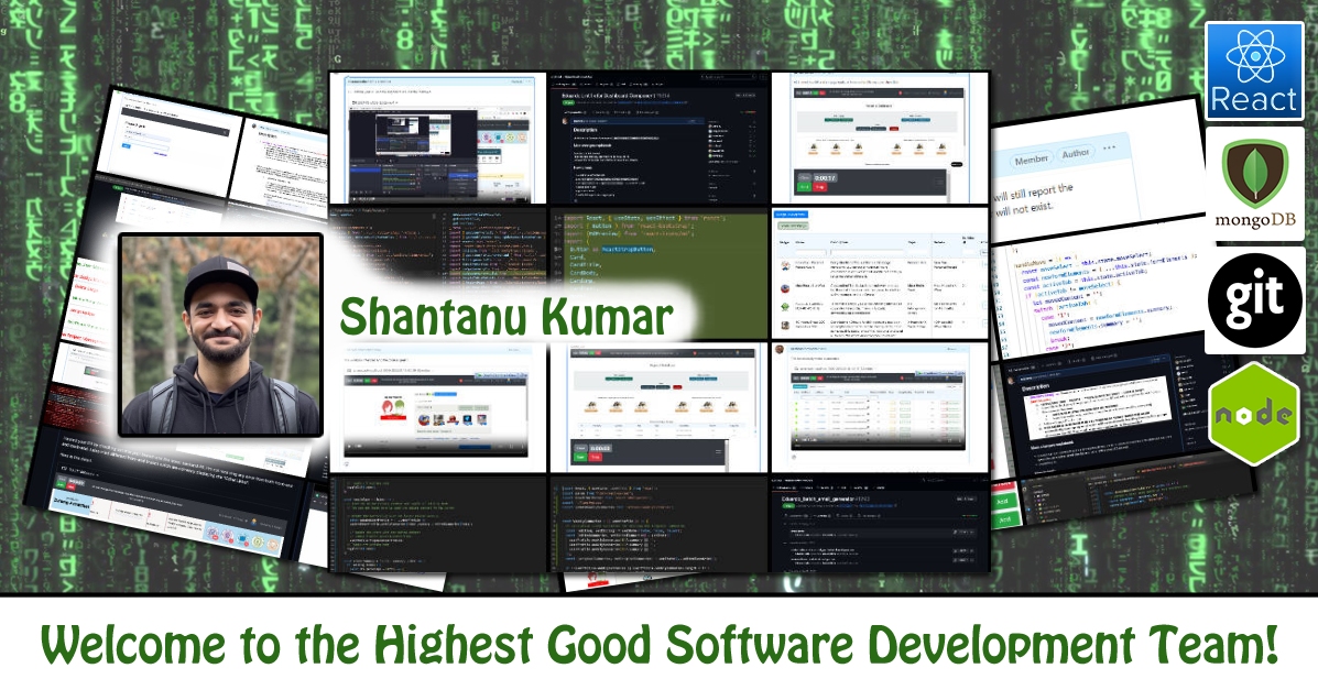 Shantanu Kumar, Software Developer, One Community Volunteer, Highest Good collaboration, people making a difference, One Community Global, helping create global change, difference makers