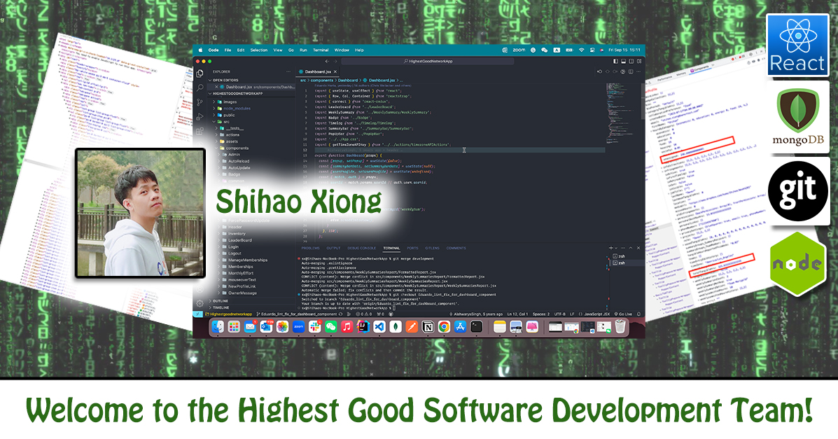 Shihao Xiong, Software Engineer, Software Developer, Highest Good Network One Community Volunteer, Highest Good collaboration, people making a difference, One Community Global, helping create global change, difference makers