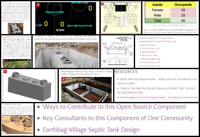 Earthbag Village Septic Tank Design, Creating a More Luxurious Life Through Sustainability, One Community Weekly Progress Update #550, Charles Gooley, Web Designer, web design, Earthbag Village Design and Setup, Earthbag Village Septic Tank Design, Volume of Wastewater Flow, Septic Tank Minimum Effective Capacity, British Standard Calculation for Septic Tank, Septic Tank Types, advantages, disadvantages, Selection and Location of Septic Tank, ADA requirements, Tables of Contents, anchor links, Water Harvesting, Catchment, Water Conservation, Rainwater Harvesting, Basic Components, Types of Storage Tanks, Rainwater for Potable Use, Handling Rainwater Contamination, Conveyance Piping Systems, Pre-Tank Screening, Filtering, First Flush Diverters, Cistern Inlet Strainer Baskets, pictures.