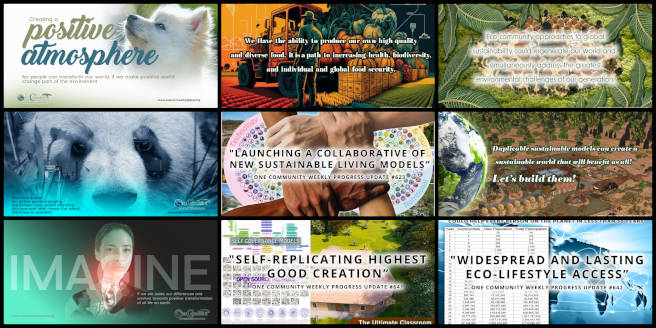 Graphic Design Team, Maximizing Sustainable Impact, One Community Weekly Progress Update 553, Volunteer Announcements, bio images, web content, Social Media Images, nature-based images, theme-based images, requested adjustments, various fonts, project images, comprehensive design, animals, plants, humans, YouTube previews, web page design, Transition Menu project, UI design, recipe build-out tool, user-friendly interface, productive design work, collage.