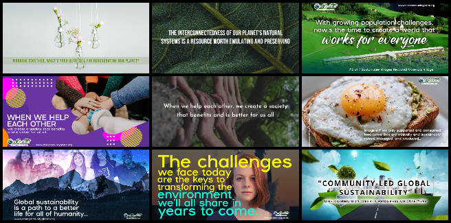 Forwarding Sustainable World Building, One Community Weekly Progress Update 552, Graphic Design, Alyx Parr, Nancy Mónchez, Shivangi Patel, Yeasin Arafat, social media posts, graphic style methods, inspirational phrases, One Community, misspelled words, shadow intensity, volunteer announcements, biography image, announcement image, web content, Open Source Menu Build Out Tool, custom social media posts, blog images, YouTube, Facebook platforms