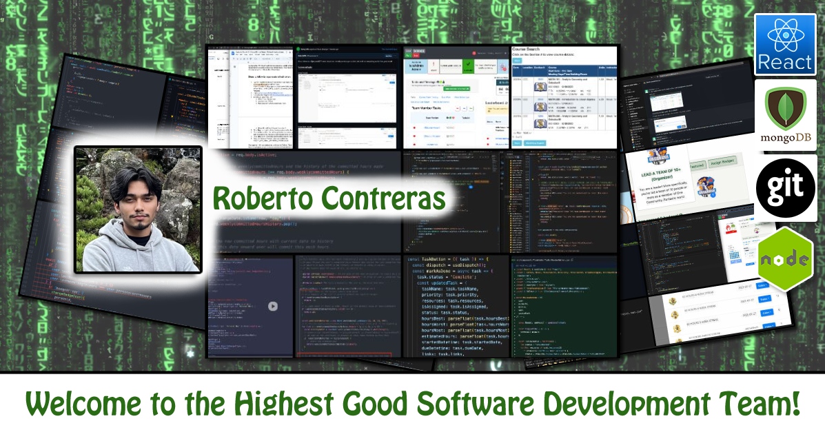 Roberto Contreras, Software Developer, One Community Volunteer, Highest Good collaboration, people making a difference, One Community Global, helping create global change, difference makers