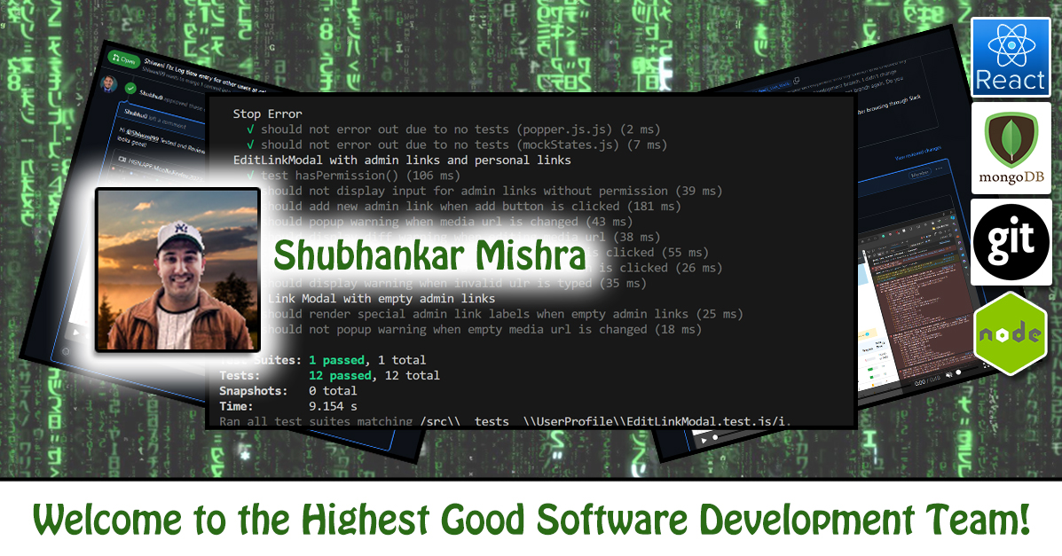 Shubhankar Mishra, Software Engineer, Software Development, One Community Volunteer, Highest Good collaboration, people making a difference, One Community Global, helping create global change, difference makers