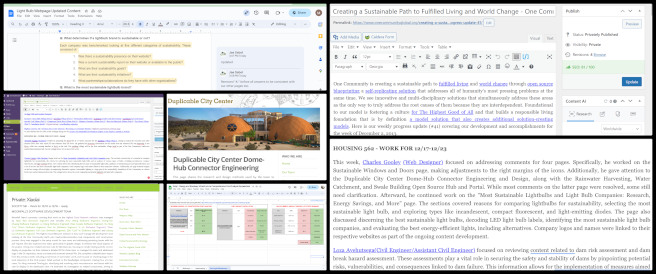 Admin, Team Management, Maximizing Involved and Meaningful Life Experiences, One Community Weekly Progress Update #562, Reviewing, feedback, blog content, SEO, pillar content, webpage, editing, spreadsheet, case study, pull requests