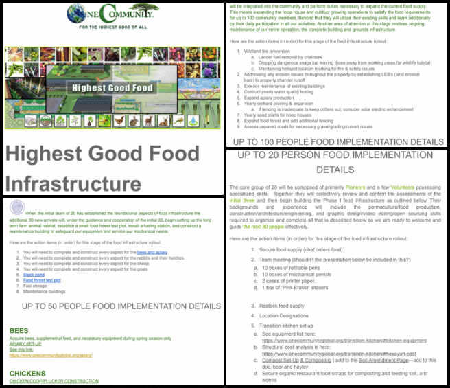 Highest Good Food, Creating Positive Change Permanence, One Community Weekly Progress Update #559, Hayley Rosario, Sustainability research, open-source rollout plan, Highest Good Food, implementation details, 20-person team, 50-person project, 100-person task list, preliminary draft, materials, review.