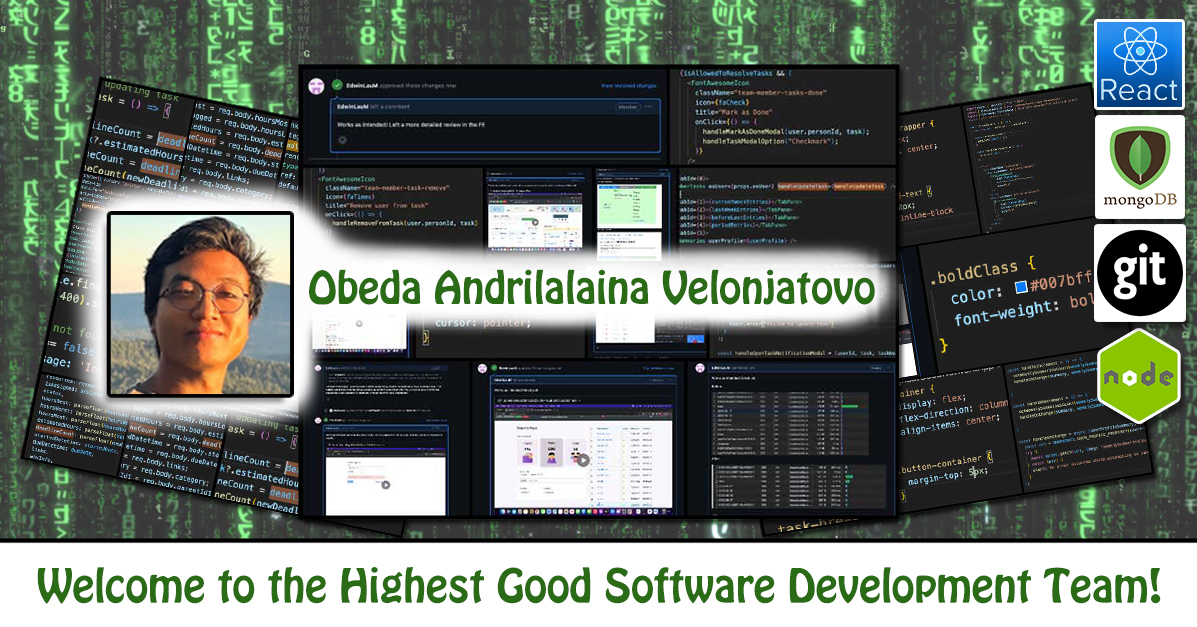 Obeda Andrilalaina Velonjatovo, One Community Volunteer, Highest Good collaboration, people making a difference, One Community Global, helping create global change, difference makers