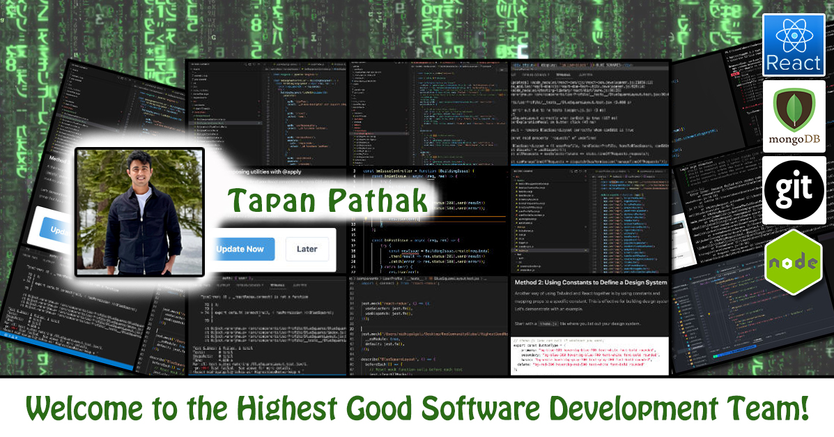 Tapan Pathak, software engineer, software developer, Highest Good Network, One Community Volunteer, Highest Good collaboration, people making a difference, One Community Global, helping create global change, difference makers